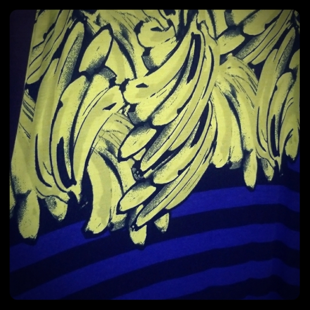Kensie striped + bananas print maxi dress